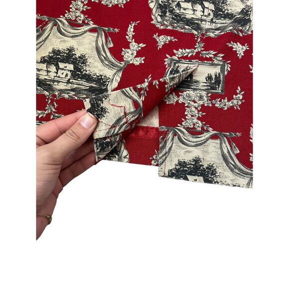 VTG Talbots Toile Skirt Old Money Equestrian Riding Countryside Preppy Red 16 - Picture 6 of 10